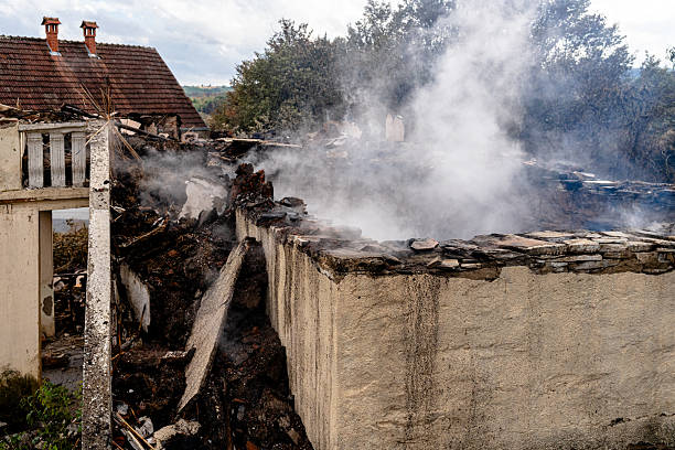 Professional Fire Damage Restoration technician working in Highland, MD